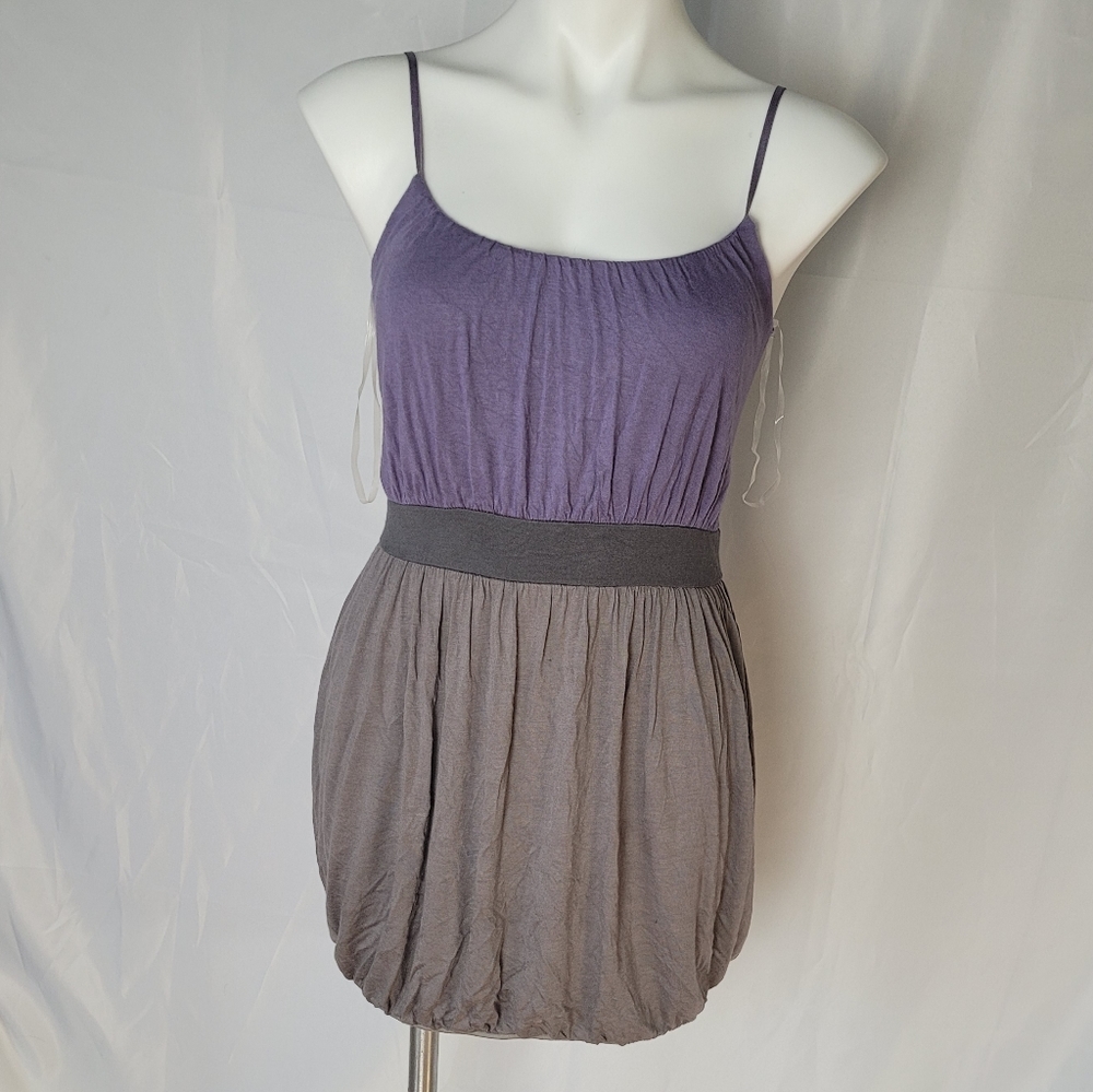 Purple color block dress